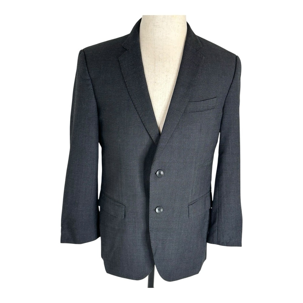 Hugo Boss Men's Black Wool 2 Button Formal Blazer Suit Size‎ 40R